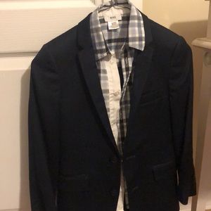 Appaman boys suit size 8 navy with Hugo boss dress shirt size 8